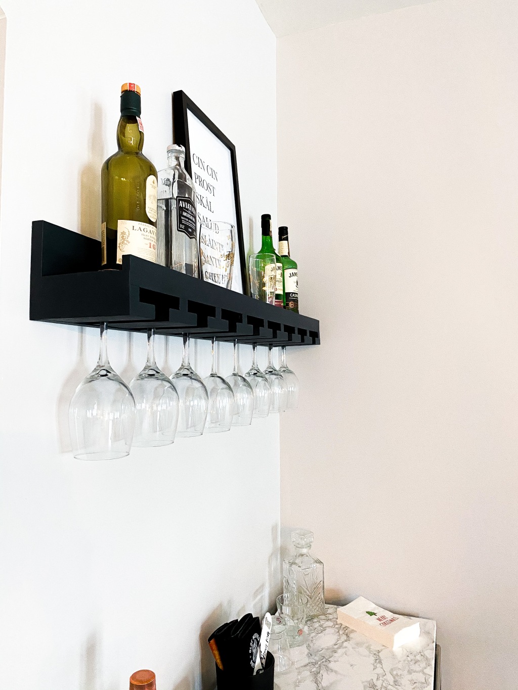 Updated Bar Cart and Wine Rack